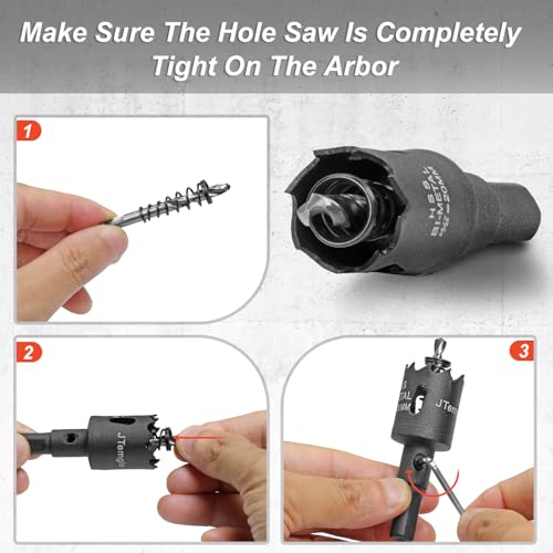 Image of 25 /32 Inch Hole Saw with 9.1mm Triangle Shank Arbor, JTemgle Bi-Metal Hole Saw Heavy Duty Hole Cutting Tool for Cornhole Boards, Recessed Lights, Wood, Plastic, Drywall & Soft Metal