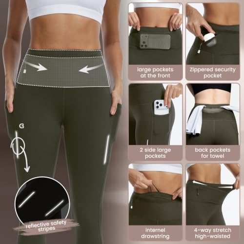 Image of Running Leggings for Women High Waisted Compression Pants for Yoga Workout