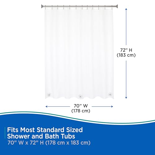 Rideau de douche PEVA imperméable Kenney doublure transparente 178x183 cm - 8