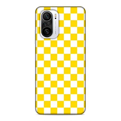 Image of Printed Mobile Back Hard Case Cover for Xiaomi Redmi 11X / Xiaomi Redmi 11X Pro /Xiaomi Redmi K40 | Check Print, Small Boxes, Yellow & White-2204