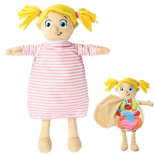 Pesoncarl Modelo de Cuerpo Humano para niños 13 x 19 Anatomía Adorable Muñeca con Ropa Toyes de Lujo de Peluche Toyes interactivos Kit de Ciencia de órganos de órgano para niños y niñas (niñas)
