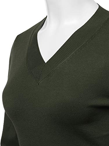 STARJJ Womens Slim Fit V-Neck Long Sleeve Soft Knit Pullover Sweater Top (S-XL)4