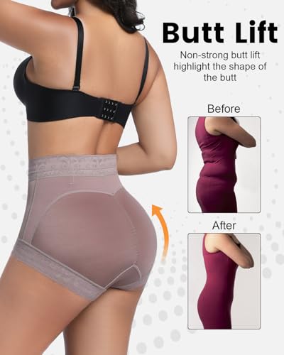 Image of Womens Shapewear Control Panties Butt Lifter Boyshort Lace Panties Underwear