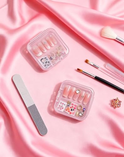 LJY 48 Pieces Square Mini Clear Plastic Storage Containers Box Case with Lids for Small Items and Other Craft Projects (2.1 x 2.1 x 0.8 inch, Transparent) - Image 4
