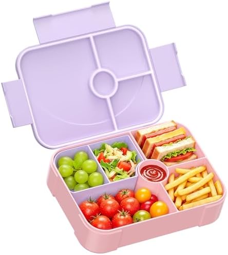 LEIKEEGO Brotdose Kinder mit Fächern Auslaufsicher Lunchbox Bento Box für Schule, Kindergarten