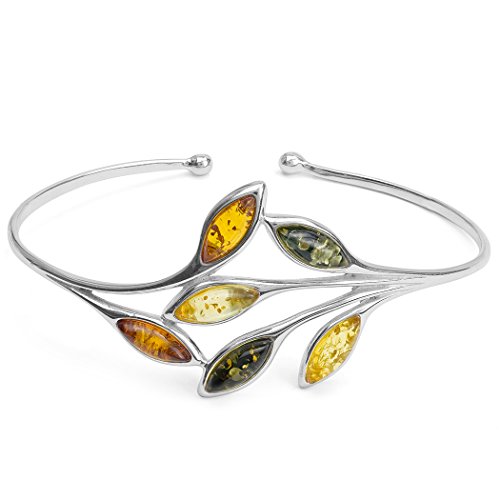Ian and Valeri Co. Amber Leaf Sterling Silver Cuff #TOP21