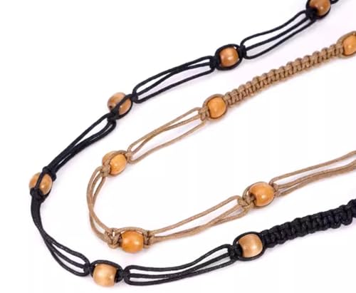 Waist Chain Belt for Women Fashion Bohemian Wax Rope Waist Chain Set - 3pcs Retro Ethnic Belts, Adjustable Up to 35.4” Waist, 0.6” Width & 65” Length for Dresses4