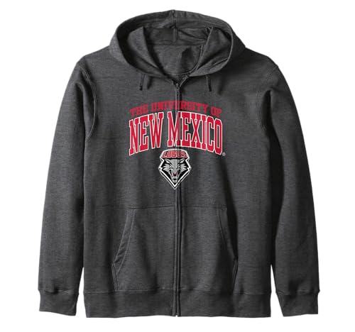 New Mexico Lobos | Officially Licensed NCAA | NCAFNMU02 Zip Hoodie, Small, Grey