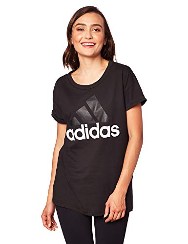 adidas Ess Lin Lo Tee, Maglieria Sportiva Donna, Nero (Black Black), 40 (Taglia Produttore:S)