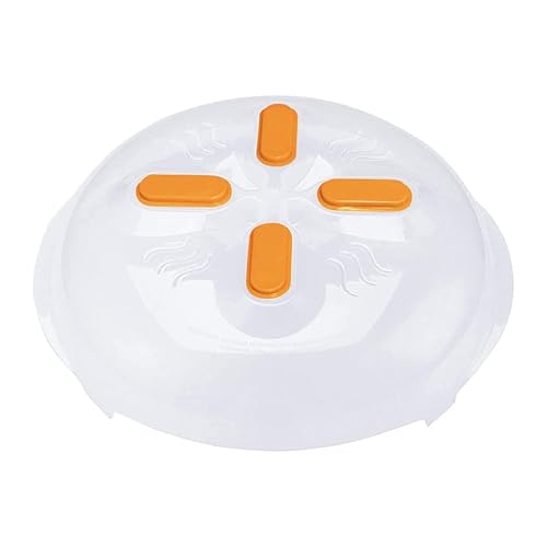 Magnetic Microwave Cover for Food Microwave Splatter Cover 11 12 Clear Microwave Plate Cover Dish Covers for Microwave Oven Cooking Anti-Splatter Guard Lid with Steam Vents BPA Free Large | Orange