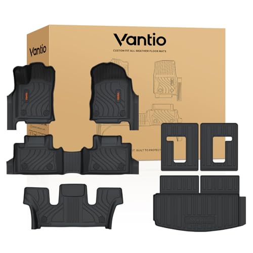 Image of Floor Mats for Dodge Durango 6 Seater 2016-2025 2026 with Cargo Liner, Custom Fit TPE All Weather Floor Liners with Door Sill & Seat Back Protection, Waterproof Anti-Slip Car Mats