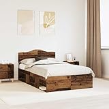 Couleur: Bois ancien INLIFE Cadre de lit Bois Ancien 120 x 200 cm Pin massif-3412923