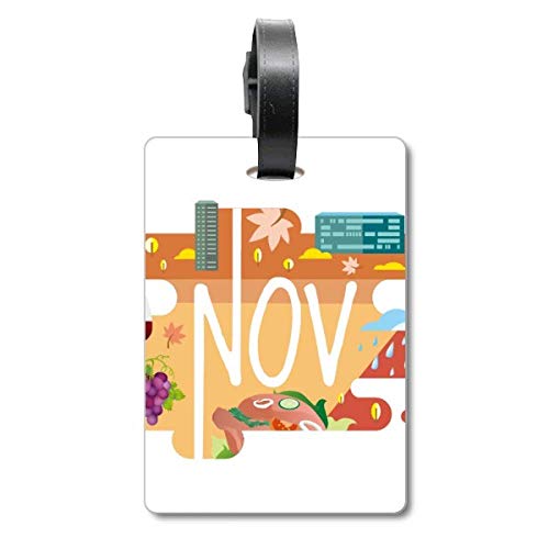 Novembre mois saison illustration croisière étiquette de bagage Tourister