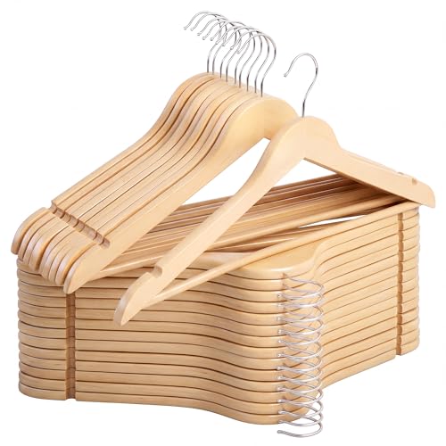Image of StorageWorks Wooden Coat Hangers, 30 Pack Wood Clothes Hanger for Closet