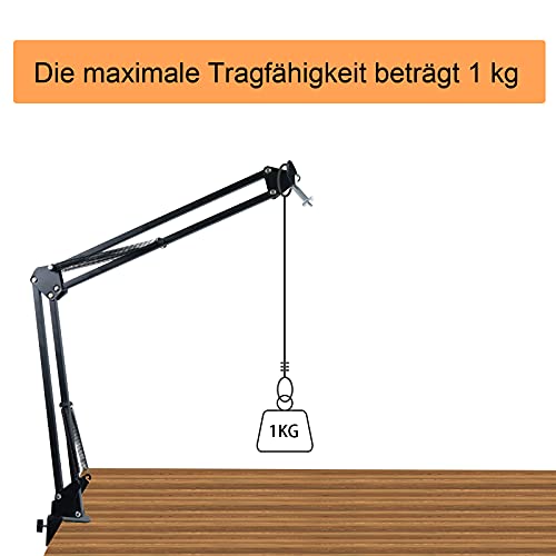 Overhead-Stativ für Kamera Webcam Ringlicht, Mini Flexibeles Flexibler Über-Kopf-Arm Fotostativ für iPhone Mikrofon mit… – Bild 6