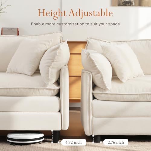 Image of Vesgantti 2 Piece Loveseat & 3 Seater Sofa Set, Modular Cloud Couch, Beige