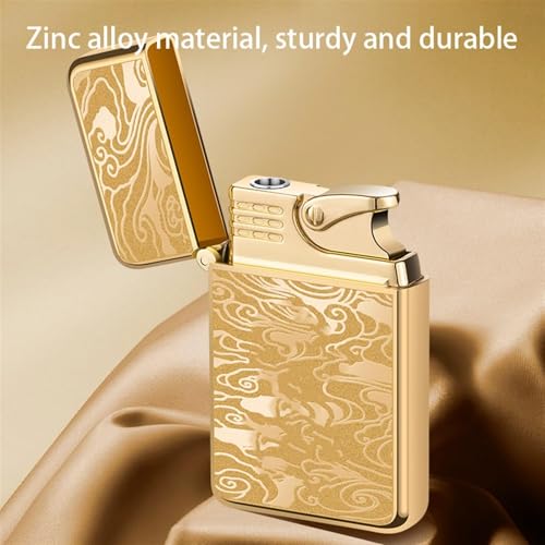 Encendedor recargable de metal con llama ajustable y resistente al viento miniatura 4