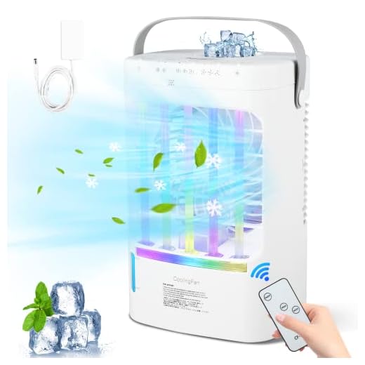 Portable Air Conditioner - 3 Speed Desktop Cooling Fan, Large Mist Air Cooler for Bedroom, Office or Study Room Personal Air Conditioning Evaporative Small AC Unit Personal Air Conditioners
