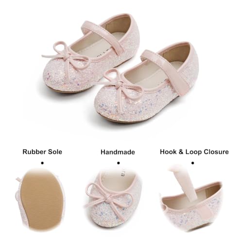 Image of Felix & Flora Toddler Flower Girl Dress Shoes - Girl Ballet Flats Party School Shoes Wedding