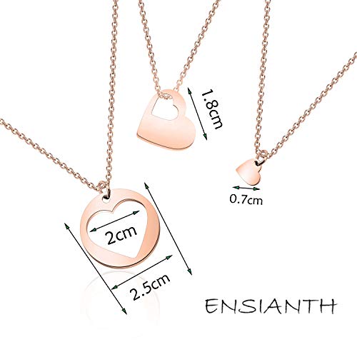 ENSIANTH Generations Necklace Set Mother's Day Gift Heart Cutout Necklace For Grandmother Mother Daughter (Generations Necklace RG) - Image 3