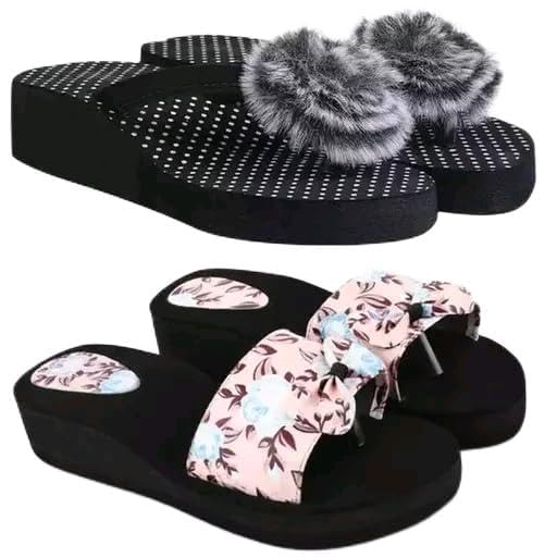 boombeauty Stylish flat heel slipper for Women (8-flwcvng-pink-3_PT)-picture-55