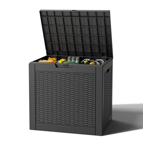 NBYSGO Outdoor Storage Box, Resin Deck Boxes Indoor and outdoor, Waterproof Storage Box Lockable Lid...