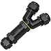 Produktbild PEBA® Kabelverbinder Wasserdicht Abzweigdose IP68 Verteilerdose Klemmdose für Aussen Y-Form 3-polig für Ø4-14mm Kabeldurchmesser Schwarz