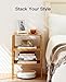 Pipishell Bamboo Stackable End Tables, Wood Living Room Nightstand, Bedside Tables for Bedroom Storage, 2PCS