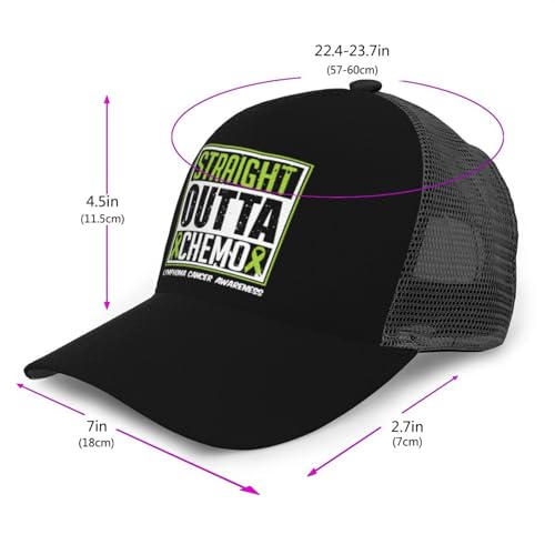 Straight Outta Chemo Lymphoma Cancer Awareness Unisex Mesh Baseball Caps - Classic Adjustable Hat2
