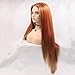 melody wig Highlight Copper Red Synthetic Lace Front Wigs withBrown Tips Long Soft Silky Straight Red Orange Lace Front Wig Hair (Copper BrownST)