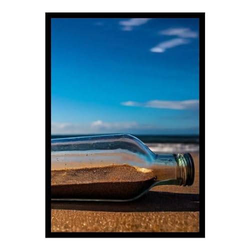 GAEKKO Quadro da parete La posta sulla spiaggia su vetro acrilico con cornice in vetro acrilico 20 x 30 cm