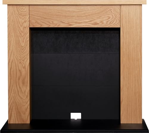 Adam Chester Electric Stove Fireplace in Oak & Black, 39 Inch