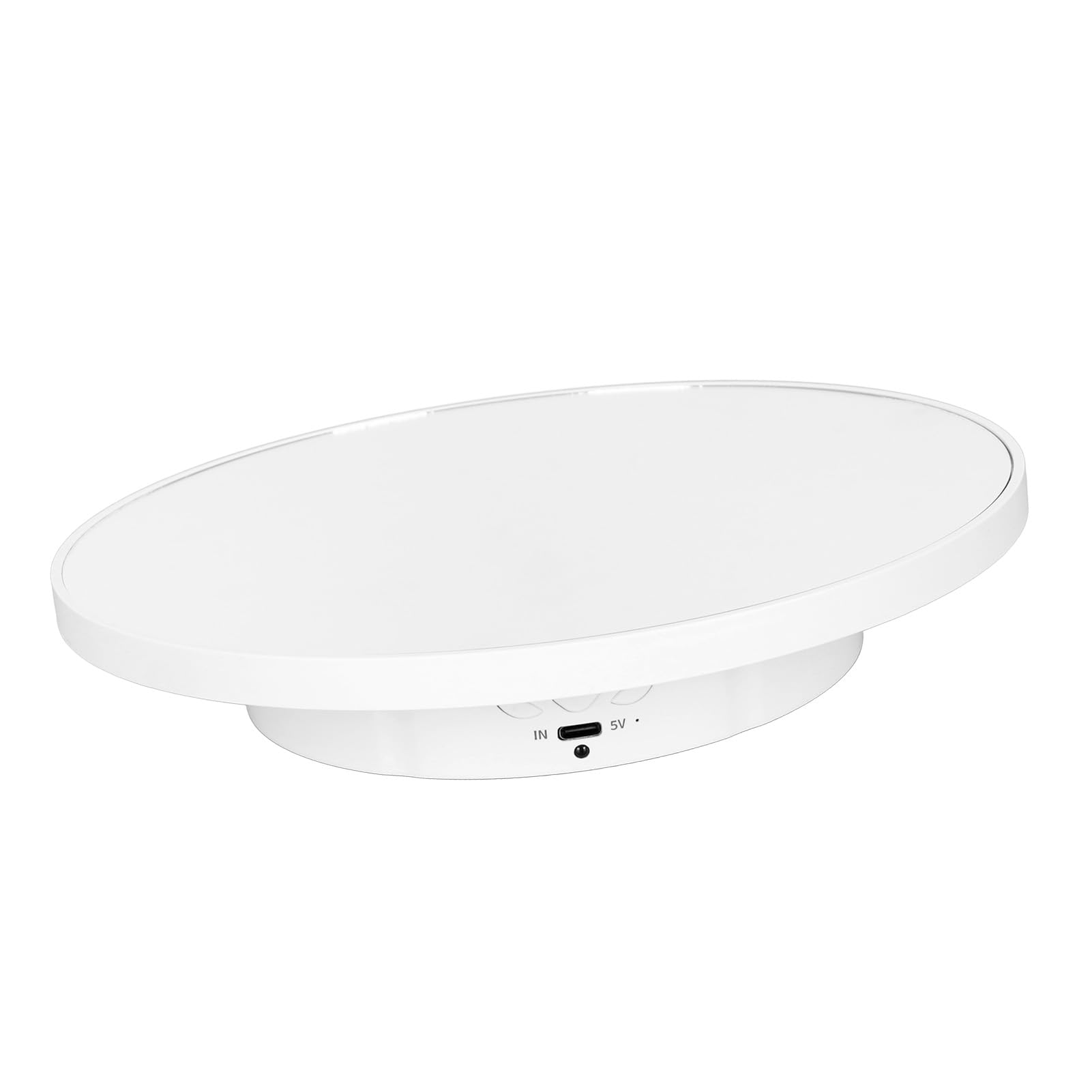 Akozon 360 Dee Elektrisch Drehbarer Präsentationsständer mit Steuerung – Automatischer Drehteller für Schmuck, Fotografie und Ornamente (WHITE)