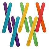 Generic Palitos de Helado de Madera de Colores 150x10x2 Mm, Paquete de 100 Unidades, Palitos Anchos para Manualidades Diy, Mezcla de Pintura y Elaboración de Helados, Accesorios Creativos