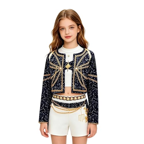 NXXBLLLY Girls Halloween Costume, Pop Idol Singer Stage Performance Outfit for Cosplay and Party Events