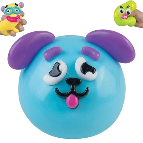 Smushers Squishy Cute Easy Squeezy Funny Face Squishy Stress Balls Stress Relief Desk Accessories for Adults (Blue)