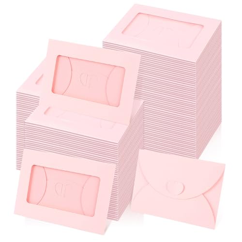 50 Pack 10x7cm Card Envelope with Heart Clasp Paper File Folder File Bag, Invitation Envelopes, Postcard Envelopes Gift Papers E