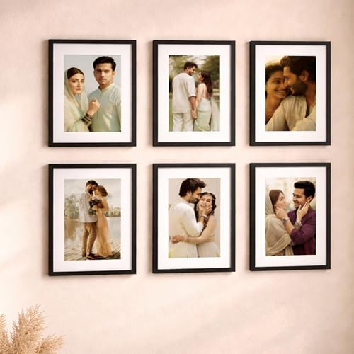 Image of Art Street Premium Photo Frame for living room, Classic Aesthetic Design Photo Frames for Photograph, Art Work, Kids Room Set of 6 (11x14 Inch, Black)