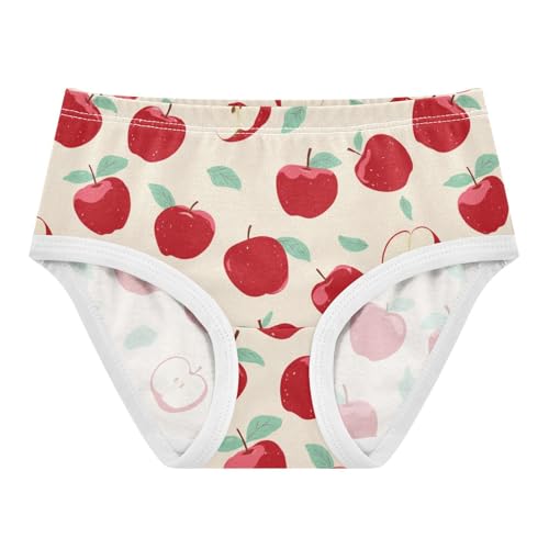 Wusikd Red Apples Slices Girls' Underwear Cotton Girls Briefs Soft Toddler Underwear 2T