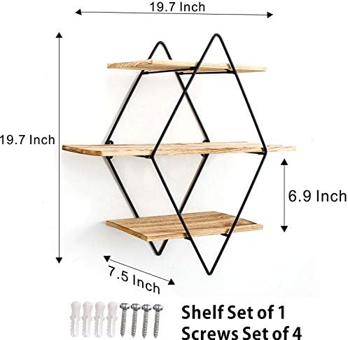 PENGKE 3 Tier Wall Floating Ledge Shelves for Home Decor,Wall Decoration Storage Shelf and Wall Mount Booke Display Rack for Bedroom and Living Room