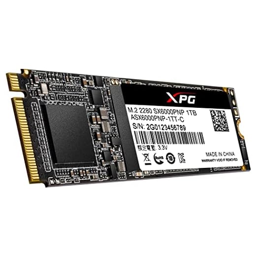 ADATA XPG SX6000 Pro 1TB M.2 Solid State Drive Gaming-SSD Festplatte, schwarz