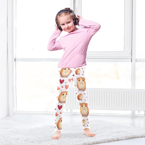 Hamster Cartoon Girls Leggings,Workout Leggings for Girls Toddler Athletic Legging Size for 3-10T4