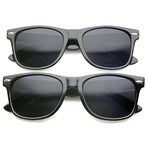 Image of zeroUV - Classic Colored Mirror Lens Square Horn Rimmed Sunglasses for Men Women