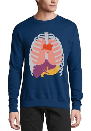 Pull en coton Happy Healthy bleu marine pour exprimer votre bien-être intérieur avec audace