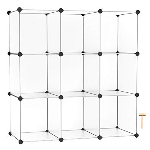 C&AHOME Cube Storage Organizer, 9-Cube Shelves Units, Closet Cabinet, DIY Plastic Modular Book