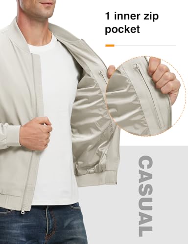 Image of TBMPOY Men's Windproof Bomber Jackets Lightweight Track Jackets Windbreaker Outdoor Golf Fashion Coat