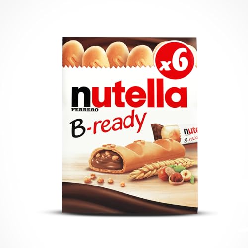 Nutella B-Ready Chocolate Hazelnut Spread Filled Wafer Bar, Multi Pack, 6 Bars, 132g