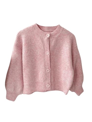 SweatyRocks Girl's Cute Button Down Cardigan Long Sleeve Drop Shoulder Knitted Sweater