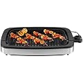 Electric Indoor Grill for 6 Servings - Smokeless Operation, Temperature Control, Stainless Steel Construction, Indoor Kitchen Appliance