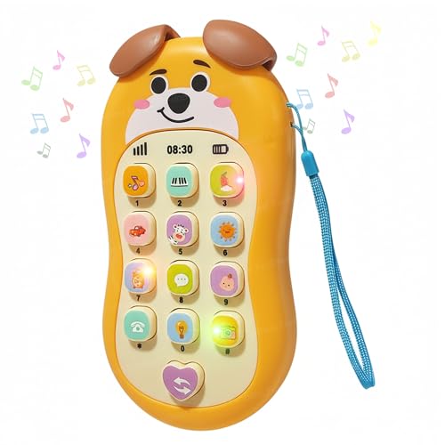 Image of FunBlast Cartoon Musical Mobile Phone for Kids, Mobile with Light & Sound Toys for Babies | Educational Toys for Kids 3+ Years /Boys /Girls-1 Unit (PuppyYellow)